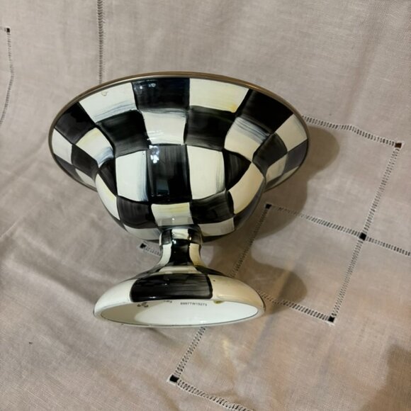 McKenzie Childs Courtly Check 10 oz. compote - Picture 4 of 6